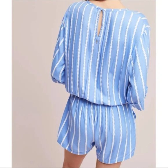 Anthropologie x Beachgold Ancona Striped Short Sleeve Romper - Picture 3 of 4